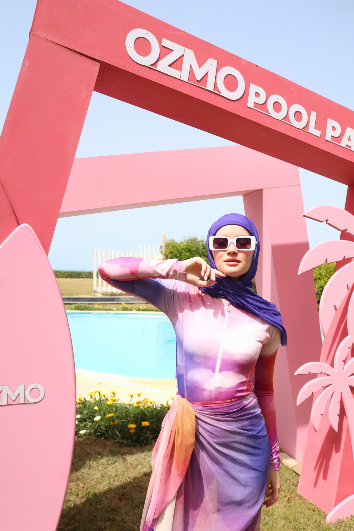 Sunset Bloom Swim Hijab