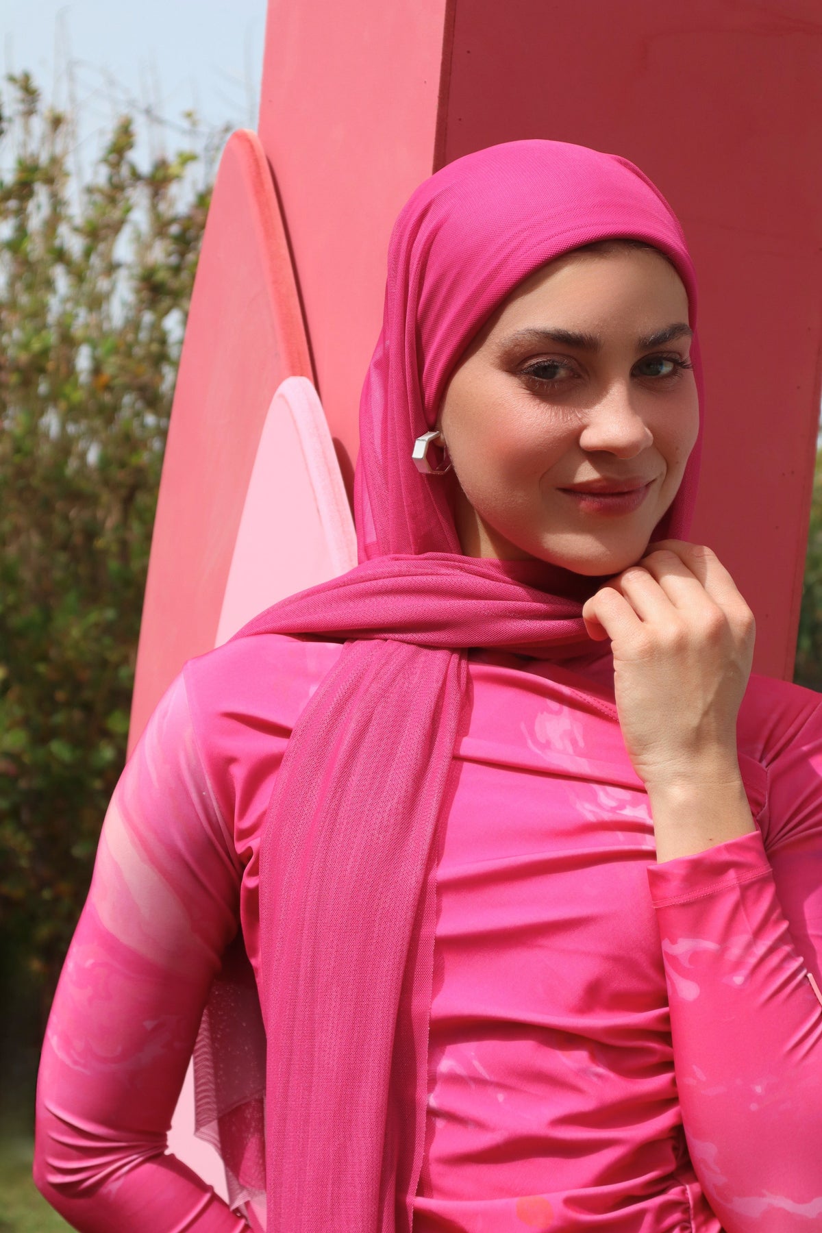 Hot Pink Poison Swim Hijab